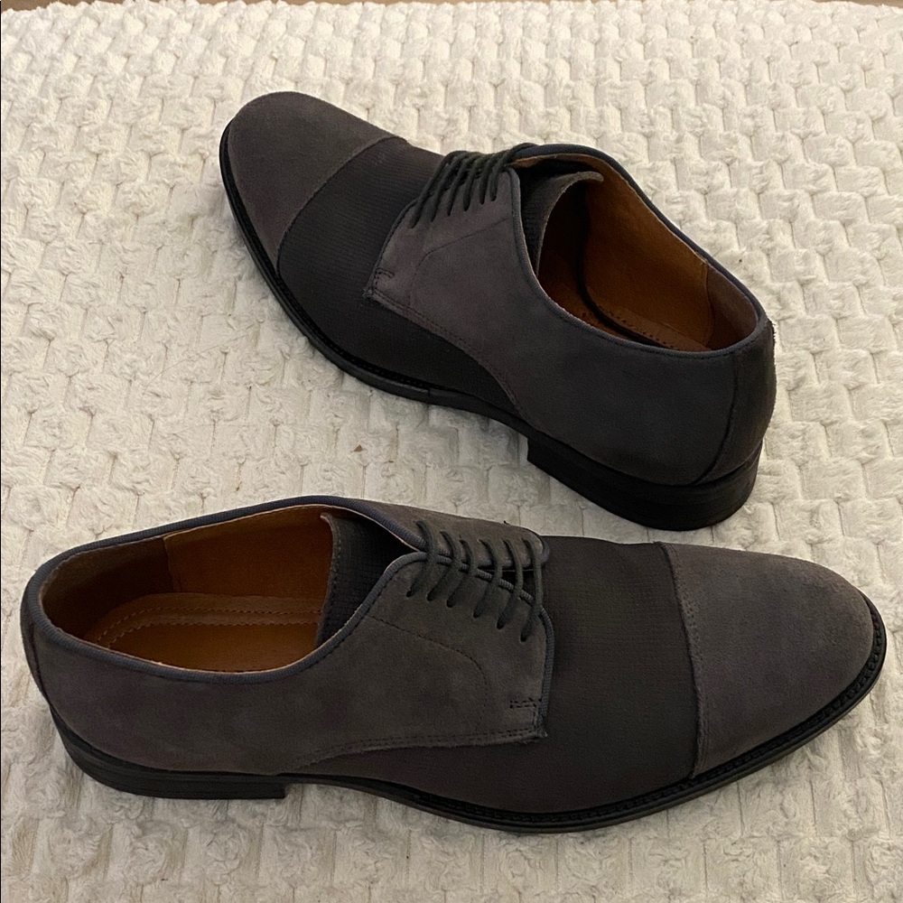 Alfani Men’s Gray Suede leather and fabric Dress Shoes